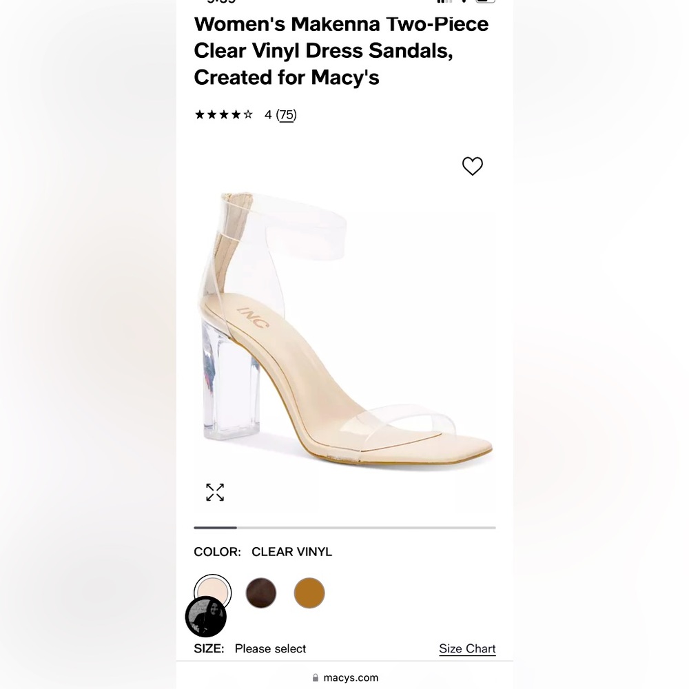 INC Nude Clear Strappy Heels
